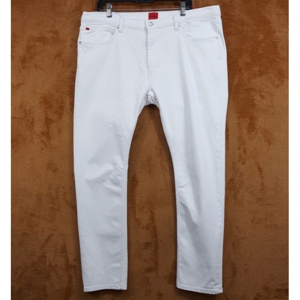 HUGO BOSS Jeans Mens Size 38x32 White Wash Extra Slim Skinny Stretch 734